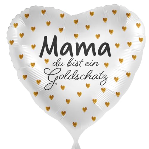 Folienballon Mama - Du bist ein Goldschatz Ballon Muttertag Deko Geschenk Mama Geburtstag Mutter Luftballon Geschenk Mutti, Made in EU & DE, Helium geeignet Folienballon Mama - Du bist ein Goldschatz Ballon Muttertag Deko Geschenk Mama Geburtstag Mutter Luftballon Geschenk Mutti, Made in EU & DE, Helium geeignet von Libetui
