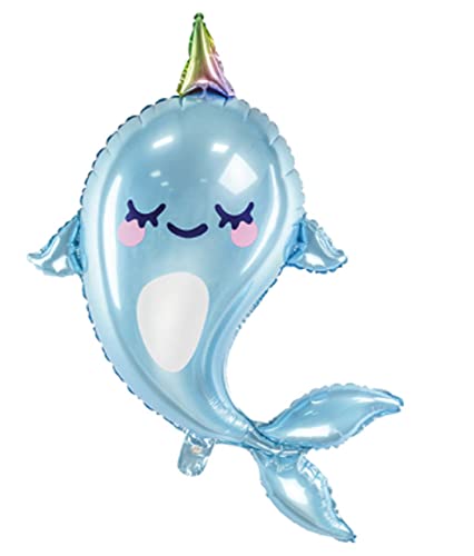 Hochwertiger Folienballon Narwal Kinder Geburtstag Luftballon Deko Geburtstag Ballon Helium geeignet Deko Kindergeburtstag Folienballon Narwal von Libetui