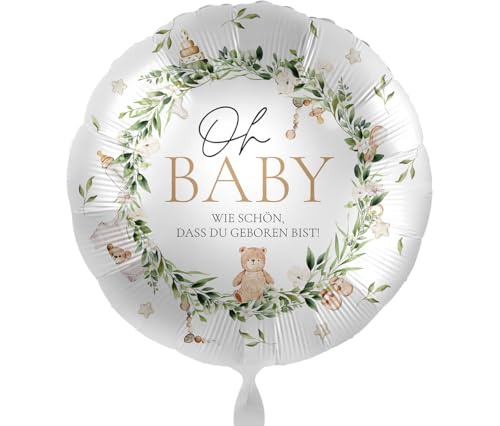 Folienballon Oh Baby - 'Wie schön, dass du geboren bist' Ballon Geburt Deko Babyparty Baby Teddybär Luftballon Made in EU Folienballon Oh Baby - 'Wie schön, dass du geboren bist' Ballon Geburt Deko Babyparty Baby Teddybär Luftballon Made in EU von Libetui