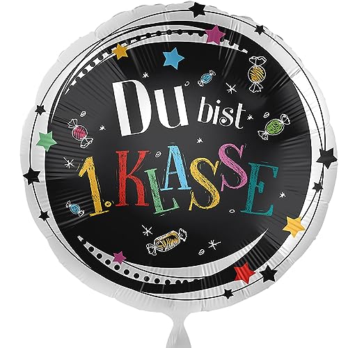 Folienballon Schulanfang 'Du bist 1. Klasse' Geschenk Schulkind 1. Schultag Ballon zur Einschulung Luftballon Schulbeginn Schulstart, Made in Germany & USA, Helium geeignet Folienballon Schulanfang 'Du bist 1. Klasse' Geschenk Schulkind 1. Schultag Ballon zur Einschulung Luftballon Schulbeginn Schulstart, Made in Germany & USA, Helium geeignet von Libetui