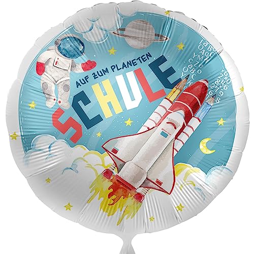 Folienballon Schulanfang 'Planet Schule' Luftballon Geschenk Schulkind zur Einschulung Ballon Geschenk Junge Schuleinführung Motiv Rakete Astronaut - Helium geeignet Folienballon Schulanfang 'Planet Schule' Luftballon Geschenk Schulkind zur Einschulung Ballon Geschenk Junge Schuleinführung Motiv Rakete Astronaut - Helium geeignet von Libetui