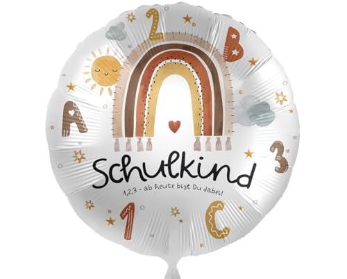 Folienballon Schulkind ABC Ballon Schulanfang 123 Geschenk Einschulung Schulstart Schulbeginn - Helium geeignet von Libetui