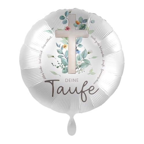 Folienballon Taufe viele gute Glückwünsche Deko Ballon Taufe Junge Mädchen Luftballon Baptize baptism Made in EU, ungefüllt, Helium geeignet von Libetui
