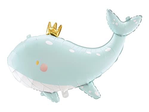 XXL Folienballon Wal großer Ballon Kindergeburtstag Babyparty Babyzimmer Baby Dusche Party Dekoballon Geburtstag Junge Mädchen, Farbe Mintgrün, 80cm von Libetui