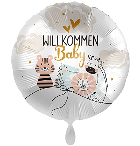 Folienballon Willkommen Baby Ballon Deko Babyparty Luftballon Baby Junge Mädchen - Made in EU - ungefüllt, Helium geeignet von Libetui