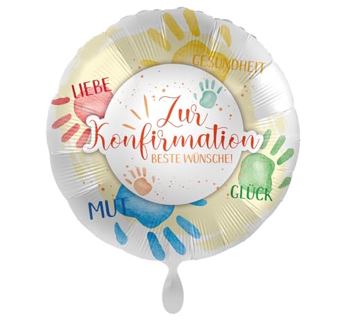 Folienballon Zur Konfirmation - Beste Wünsche: Liebe, Mut, Gesundheit, GlückBallon zur Konfirmation Deko Konfirmationsfeier Luftballon Made in EU, ungefüllt von Libetui