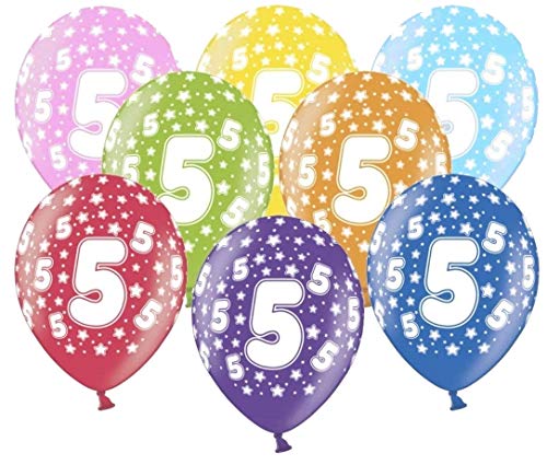 10 kunterbunte Luftballons 5. Geburtstag Made in EU Ballons 5. Geburtstag Junge Mädchen Ballon Zahl 5 Metallic 30cm 10 kunterbunte Luftballons 5. Geburtstag Made in EU Ballons 5. Geburtstag Junge Mädchen Ballon Zahl 5 Metallic 30cm von Libetui