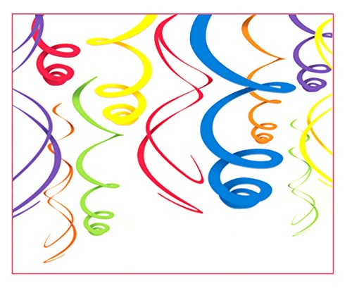 Libetui 12 Farbenfrohe Folienwirbel Deko farbig Spiralen Partydeko tolle originelle Dekoration Ideen für Geburtstag Party von Libetui