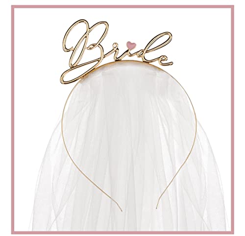 Libetui Haarreif Bride mit Schleier Stirnband Krone Braut Geschenk Junggesellinnen Party goldener Haarreif Bride Libetui Haarreif Bride mit Schleier Stirnband Krone Braut Geschenk Junggesellinnen Party goldener Haarreif Bride von Libetui