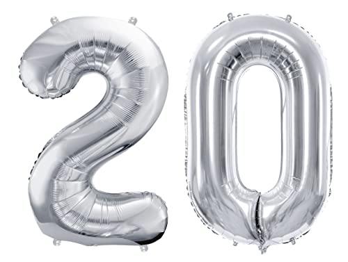 Luftballon 20. Geburtstag Silber Folienballon 20 Größe XXL 86cm-100cm silberner Dekoballon 20 Geburtstag Deko Jubiläum 20 Jahre Folienluftballon Zahl 20 Silber Luftballon 20. Geburtstag Silber Folienballon 20 Größe XXL 86cm-100cm silberner Dekoballon 20 Geburtstag Deko Jubiläum 20 Jahre Folienluftballon Zahl 20 Silber von Libetui