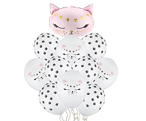 Set 10 Luftballons +1 Folienballon Katze Katzengeburtstag Deko Geburtstag Kinder Katzenliebhaber Katzencafé Party Katzenluftballons 11 Ballons Pink Weiß Set 10 Luftballons +1 Folienballon Katze Katzengeburtstag Deko Geburtstag Kinder Katzenliebhaber Katzencafé Party Katzenluftballons 11 Ballons Pink Weiß von Libetui