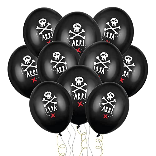 Set 10 Luftballons Piraten Ballons Made in EU Ballons Pirat Deko Kindergeburtstag Piraten Party Geburtstag Junge Schatzsuche Ballon Piraten von Libetui