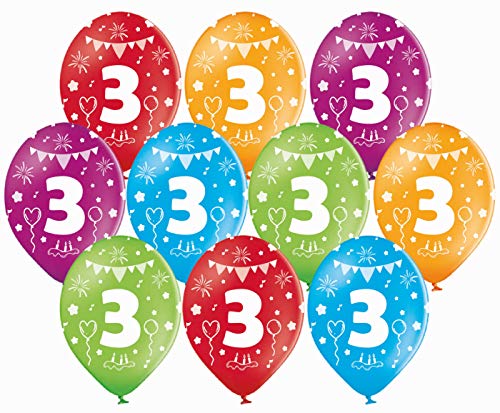 Set 10 Luftballons 3 Made in EU Ballons 3. Geburtstag Junge Mädchen Ballons 3 Deko Kindergeburtstag 3 Jahre Luftballon 3 Geburtstag von Libetui