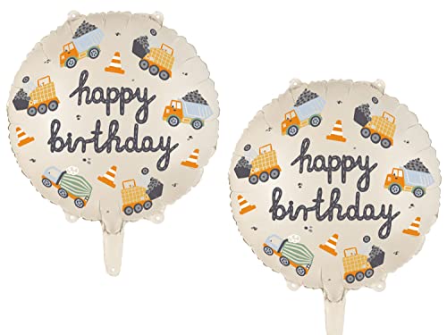 Set 2 Stück Folienballon Baustelle Happy Birthday Fahrzeuge Ballon Geburtstag Junge Luftballons Kran Laster Ballons 35cm Set 2 Stück Folienballon Baustelle Happy Birthday Fahrzeuge Ballon Geburtstag Junge Luftballons Kran Laster Ballons 35cm von Libetui