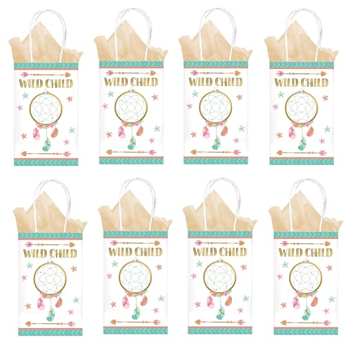 Set 8 Geschenktüten Wild Child Boho Geburtstag Mädchen Kindergeburtstag Party Geschenktüte aus Kraftpapier für Süßigkeiten, Mitgebsel Gastgeschenke Set 8 Geschenktüten Wild Child Boho Geburtstag Mädchen Kindergeburtstag Party Geschenktüte aus Kraftpapier für Süßigkeiten, Mitgebsel Gastgeschenke von Libetui