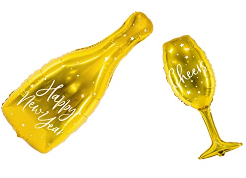 Set Folienballon Sektflasche und Sektglas Neujahr Deko Ballon Happy New Year Cheers Deko Neues Jahr Luftballon Deko Silvester Champagner Flasche Happy New Year Set Folienballon Sektflasche und Sektglas Neujahr Deko Ballon Happy New Year Cheers Deko Neues Jahr Luftballon Deko Silvester Champagner Flasche Happy New Year von Libetui