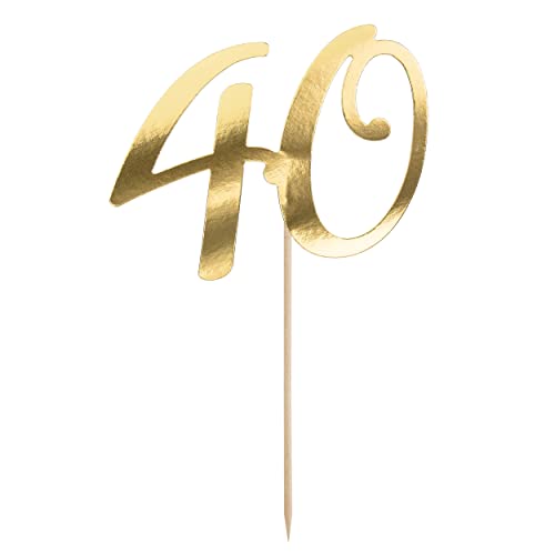 Kuchenstecker 40 Geburtstag Tortenstecker 40 Cake Topper Made in EU Kuchenaufsatz 40 Geburtstag Männer Frauen Kuchen Deko 40 Gold von Libetui