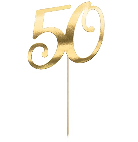 Cake Topper 50 Geburtstag Tortenstecker 50 Gold Made in EU Kuchenstecker 50. Geburtstag Goldene Hochzeit Kuchendeko Deko Kuchen Geburtstagstorte von Libetui