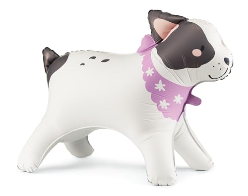 XL Folienballon Bulldogge süßer Bulldog sebstehend Ballon mit Hundebesitzer-Karte Geschenk Kinder Erwachsene Hundeliebhaber Geburtstag Deko von Libetui