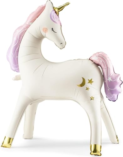 XXL Folienballon Einhorn süßes Unicorn Ballon Deko Geburtstag Kindergeburtstag Mädchen Geschenk Weihnachten Ballon 100cm von Libetui