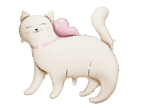 XXL Folienballon Katze Kitty Geschenk Mädchen Geburtstag Frauen Katzenparty Luftballon Katzengeburtstag Deko Cremeweiß Pink, Inklusive Strohhalm, ca. 90cm XXL Folienballon Katze Kitty Geschenk Mädchen Geburtstag Frauen Katzenparty Luftballon Katzengeburtstag Deko Cremeweiß Pink, Inklusive Strohhalm, ca. 90cm von Libetui
