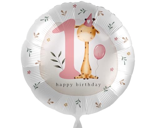Zuckersüßer Folienballon 1. Geburtstag Pink Giraffe Ballon 1 Deko Luftballon Geburtstag 1 Jahr Mädchen, Made in EU Zuckersüßer Folienballon 1. Geburtstag Pink Giraffe Ballon 1 Deko Luftballon Geburtstag 1 Jahr Mädchen, Made in EU von Libetui