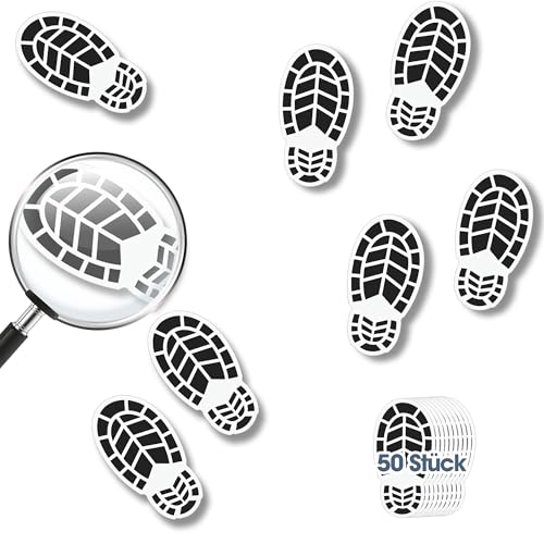 Lichtfroh Fußabdrücke der Beute auf der Spur - 50 Stück, 10 x 4,9 cm, Detektiv-Spuren für Detektiv-Geburtstag und Kinderparty-Deoration Lichtfroh Fußabdrücke der Beute auf der Spur - 50 Stück, 10 x 4,9 cm, Detektiv-Spuren für Detektiv-Geburtstag und Kinderparty-Deoration von Lichtfroh