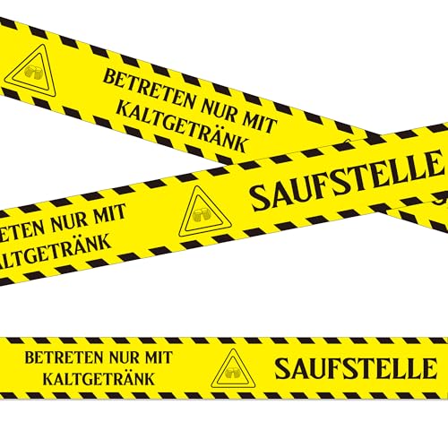 Lichtfroh Lustiges „Saufstelle“-Absperrband 30 m – Neon-Flatterband für Malle, JGA, Festival & Geburtstag – Bierparty-Deko, Camping-Gadget, Trinkspiel-Zubehör Lichtfroh Lustiges „Saufstelle“-Absperrband 30 m – Neon-Flatterband für Malle, JGA, Festival & Geburtstag – Bierparty-Deko, Camping-Gadget, Trinkspiel-Zubehör von Lichtfroh