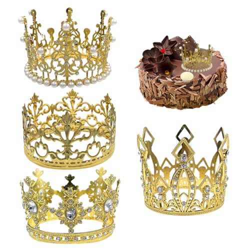4pcs Cake Topper Gold Crown Crown Alloy Cake Topper für Hochzeit Geburtstag Baby Personalisierte Kuchendekoration 4pcs Cake Topper Gold Crown Crown Alloy Cake Topper für Hochzeit Geburtstag Baby Personalisierte Kuchendekoration von Licsaliwe