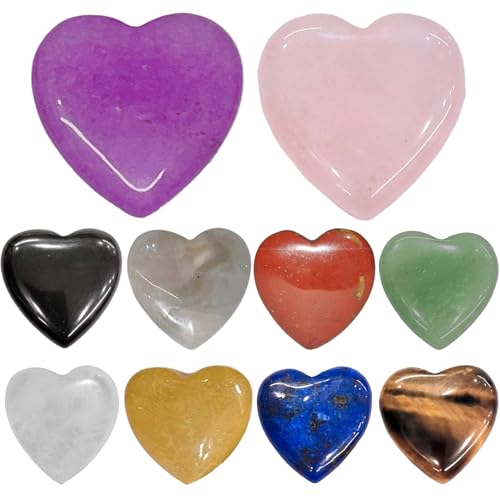 Herzkristall-Verdickten Steine, 10pcs DIY-freundliche Edelsteine ohne Loch, dekorative Kristalle Gestein für Mikrolandscape, Blumentopf Herzkristall-Verdickten Steine, 10pcs DIY-freundliche Edelsteine ohne Loch, dekorative Kristalle Gestein für Mikrolandscape, Blumentopf von Licsaliwe