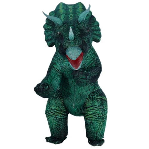 Licsaliwe Dinosaurierkostüm Triceratops Aufblasbares Dinosaurierkostüm Lustiges aufblasbares Halloweenkostüm für Party Halloween Cosplay Erwachsene von Licsaliwe