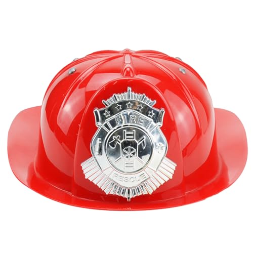 Licsaliwe Feuerwehrmann Hut für Kinder, simulationsverstellbarer Feuerwehrmann Helm mit Abzeichen für Cosplay -Kostümparty, Halloween von Licsaliwe