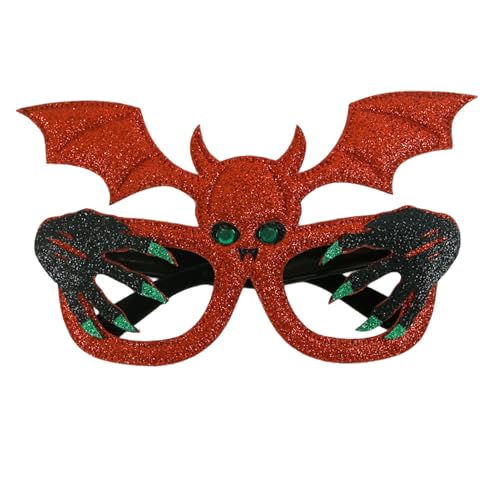 Licsaliwe Halloween-Brille glitzernde Fledermaus-Teufel-Brillenfassung mit flexiblem Bein Halloween-Partygeschenke für Cosplay und Foto-Requisiten Rot Licsaliwe Halloween-Brille glitzernde Fledermaus-Teufel-Brillenfassung mit flexiblem Bein Halloween-Partygeschenke für Cosplay und Foto-Requisiten Rot von Licsaliwe