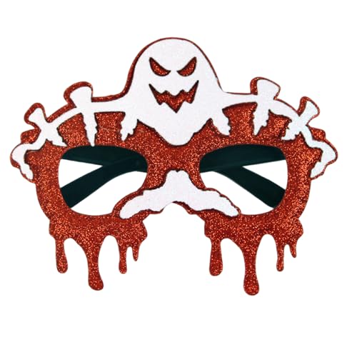 Licsaliwe Halloween-Brille glitzernde Geister-Brillenfassung mit flexiblem Bügel Halloween-Party-Geschenke für Cosplay und Foto-Requisiten Rot Licsaliwe Halloween-Brille glitzernde Geister-Brillenfassung mit flexiblem Bügel Halloween-Party-Geschenke für Cosplay und Foto-Requisiten Rot von Licsaliwe