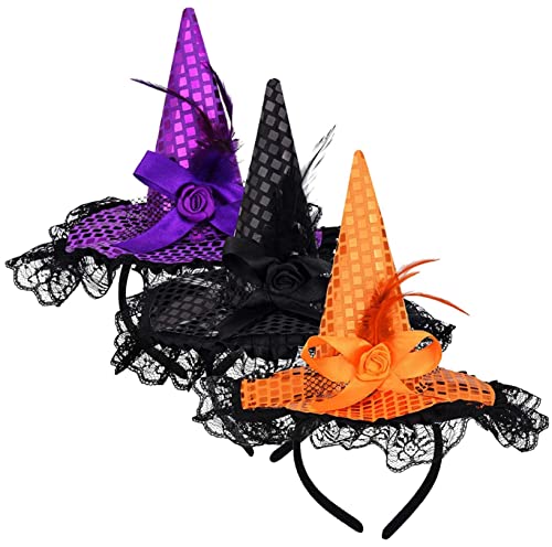 Licsaliwe Halloween Hexenhut, 3PCS Halloween Hexenstirnband für Kostümkleiderzubehör Licsaliwe Halloween Hexenhut, 3PCS Halloween Hexenstirnband für Kostümkleiderzubehör von Licsaliwe