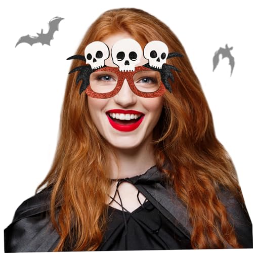 Licsaliwe Halloween-Sonnenbrille glitzernder Totenkopf-Brillenrahmen mit flexiblem Bein Halloween-Partygeschenke für Cosplay und Foto-Requisiten Weiß Licsaliwe Halloween-Sonnenbrille glitzernder Totenkopf-Brillenrahmen mit flexiblem Bein Halloween-Partygeschenke für Cosplay und Foto-Requisiten Weiß von Licsaliwe