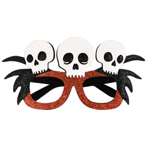 Licsaliwe Halloween-Sonnenbrille glitzernder Totenkopf-Brillenrahmen mit flexiblem Bein Halloween-Partygeschenke für Cosplay und Foto-Requisiten Weiß Licsaliwe Halloween-Sonnenbrille glitzernder Totenkopf-Brillenrahmen mit flexiblem Bein Halloween-Partygeschenke für Cosplay und Foto-Requisiten Weiß von Licsaliwe