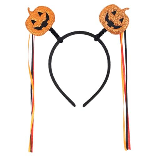 Licsaliwe Halloween-Stirnband Kürbis-Stirnband aus Filz mit bunten Streifen und Quasten flexible Halloween-Kostüme für Party-Cosplay-Dekoration Gelb von Licsaliwe