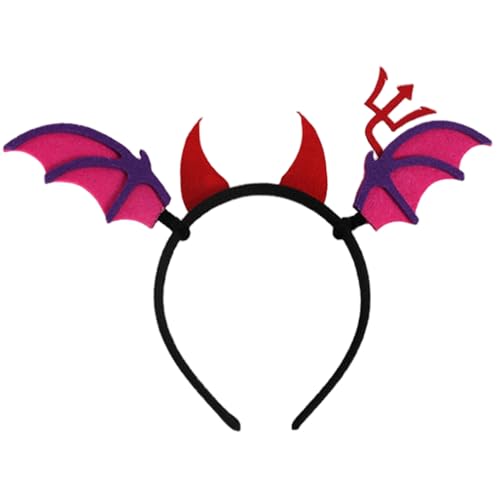 Licsaliwe Halloween-Stirnband fluoreszierendes rotes Haarband mit Hörnern und Fledermaus elastisches Halloween-Haar-Accessoire für Cosplay und Foto-Requisiten Licsaliwe Halloween-Stirnband fluoreszierendes rotes Haarband mit Hörnern und Fledermaus elastisches Halloween-Haar-Accessoire für Cosplay und Foto-Requisiten von Licsaliwe