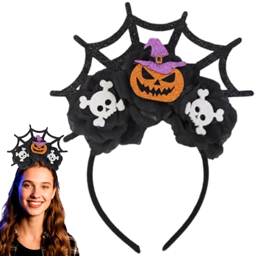 Licsaliwe Halloween-Stirnband glitzernde schwarze Blumen Kürbis-Spinnennetz-Haarschleife elastische Halloween-Haar-Accessoires für Cosplay und Foto-Requisite Licsaliwe Halloween-Stirnband glitzernde schwarze Blumen Kürbis-Spinnennetz-Haarschleife elastische Halloween-Haar-Accessoires für Cosplay und Foto-Requisite von Licsaliwe