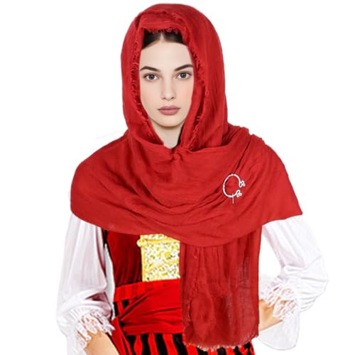 Licsaliwe Kapuzenumhang 71x35 Zoll rote Kapuze mit Brosche und Nadeln Kapuzenkapuze Wickelschal Halloween-Kostüme für Männer und Frauen von Licsaliwe