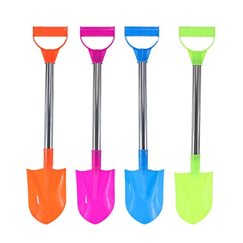Licsaliwe Kinder Sandschaufel, 4pcs Plastikgräber Spaten mit rostfreiem Griff für Strand, Schneespiel, Gartenspielzeug, zufällige Farbe von Licsaliwe