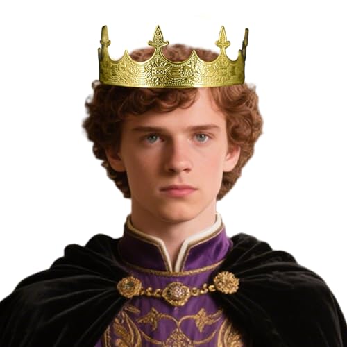 Licsaliwe Königskrone Vintage-Krone aus goldenem Metall verstellbare Tiara für Damen und Herren Geburtstagsfeier Cosplay Kostümzubehör Licsaliwe Königskrone Vintage-Krone aus goldenem Metall verstellbare Tiara für Damen und Herren Geburtstagsfeier Cosplay Kostümzubehör von Licsaliwe