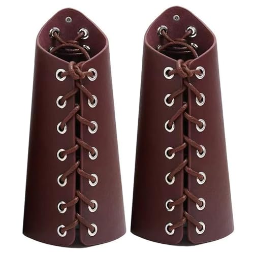 Licsaliwe Lederarmer, 2pcs mittelalterliche Handschuhwächter für Halloween, Cosplay, Männer Frauen von Licsaliwe