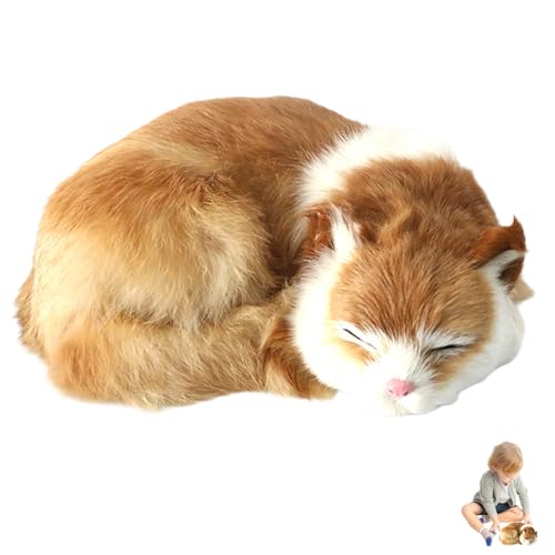 Licsaliwe Orangefarbenes Katze gefülltes Tierplüschspielzeug, realistisches Kätzchen mit weichem Fell, süß für Kinder, Kinder, Katzenliebhaber, Wohnkultur/ 8, 3 Zoll von Licsaliwe