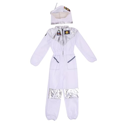 Licsaliwe Raumanzug-Kostüm für Kinder Polyester dehnbar für Kinder Raumanzug mit Rundhalsausschnitt Kleinkind Halloween-Overall für Cosplay Geburtstagsgeschenke Blau L von Licsaliwe
