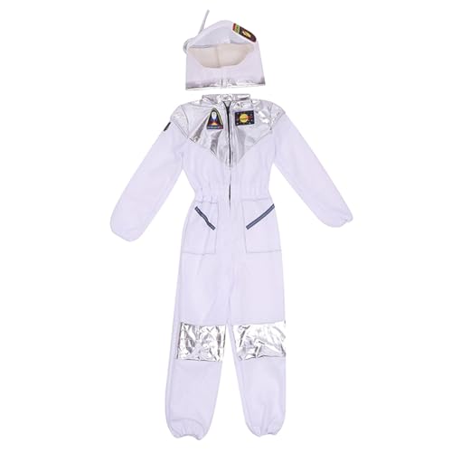 Licsaliwe Raumanzug-Kostüm für Kinder Polyester dehnbar für Kinder Raumanzug mit Rundhalsausschnitt Kleinkind Halloween-Overall für Cosplay Geburtstagsgeschenke Blau S von Licsaliwe
