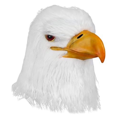 Licsaliwe Realistische Weißkopfseeadler -Latexmaske, atmungsaktive lustige Vogelkostümmaske für Halloween, Weihnachten, Karneval, Maskerade von Licsaliwe