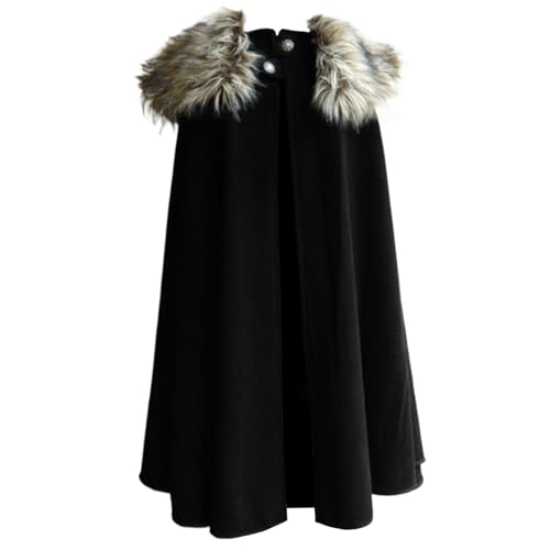 Licsaliwe Wikingerumhang mittelalterlicher Wikingerpelzumhang Herren-Renaissance-Königsrobe Kostüm mit Pelzen für Halloween Cosplay L-XL Licsaliwe Wikingerumhang mittelalterlicher Wikingerpelzumhang Herren-Renaissance-Königsrobe Kostüm mit Pelzen für Halloween Cosplay L-XL von Licsaliwe