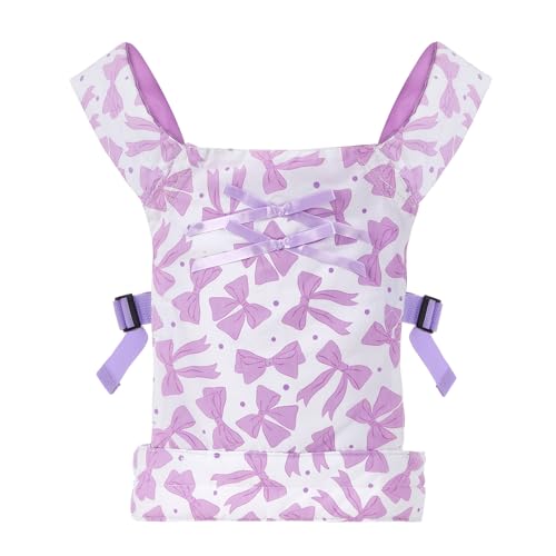 Lictin Puppentrage, Puppe Trage, Babytrage Puppe für Mädchen, Puppen Tragegurt Niedliches Lila Schleife, Puppen Babytrage mit Verstellbarem, Puppentragetuch für Verschiedene Kindergrößen Lictin Puppentrage, Puppe Trage, Babytrage Puppe für Mädchen, Puppen Tragegurt Niedliches Lila Schleife, Puppen Babytrage mit Verstellbarem, Puppentragetuch für Verschiedene Kindergrößen von Lictin